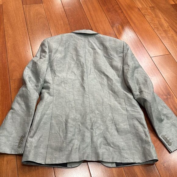 NWT Slim Fit Organic Light Green Linen Blend Jacket size 2 US S - Picture 9 of 12